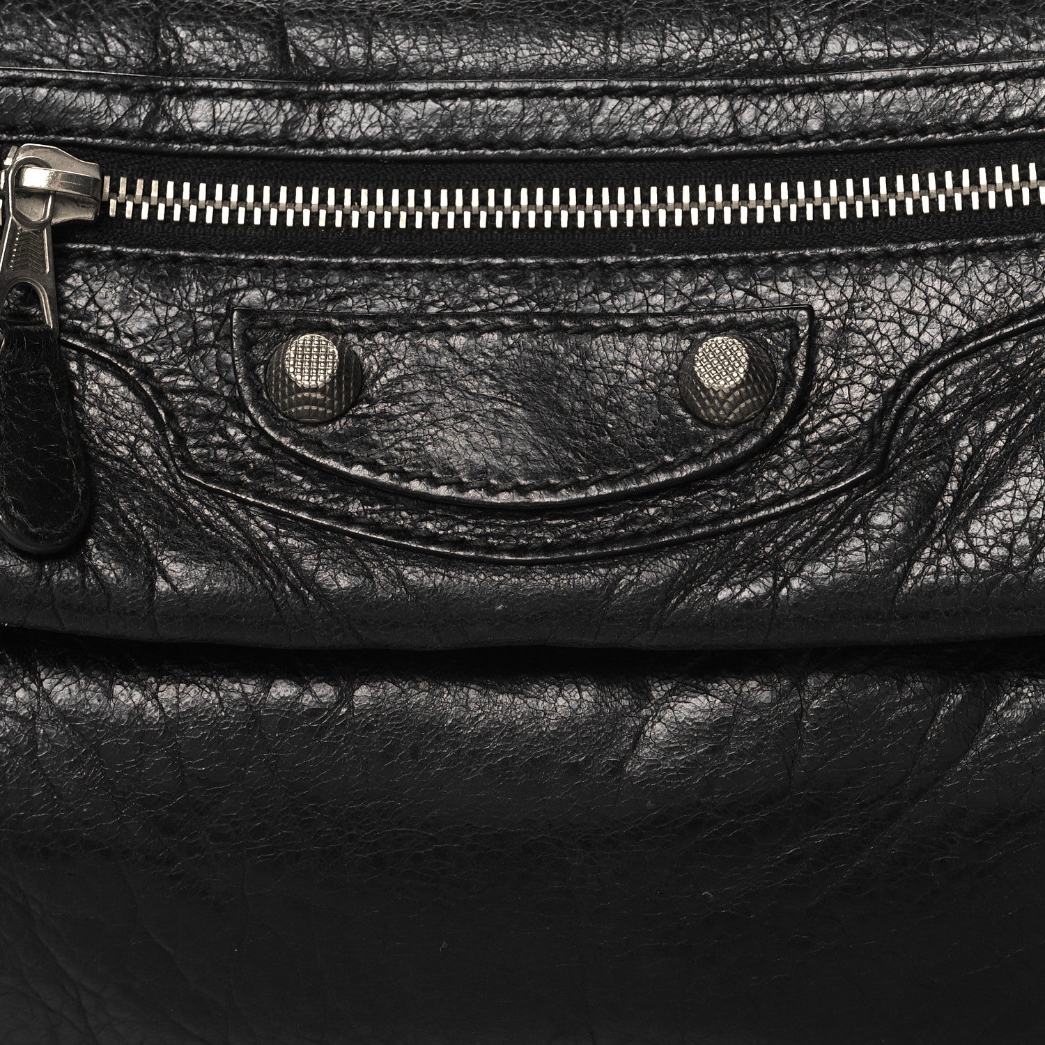 Balenciaga Agneau Giant 12 Silver Hardware Envelope Strap Clutch Black 11 of 14