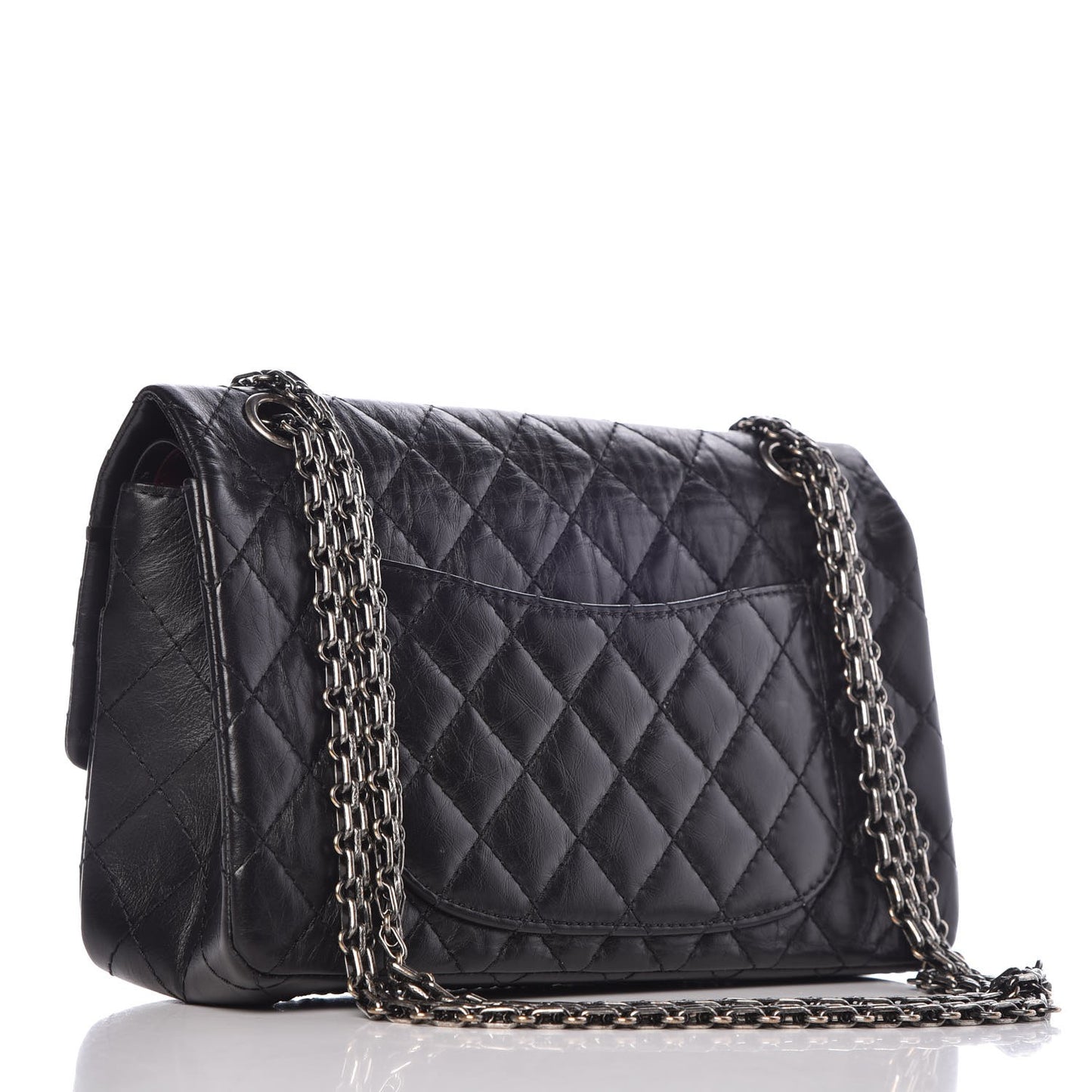 Aged Calfskin Quilted 2.55 Reissue 225 Flap Black