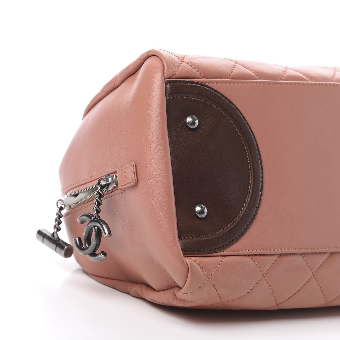 Calfskin Quilted Country Chic Bowler Pink