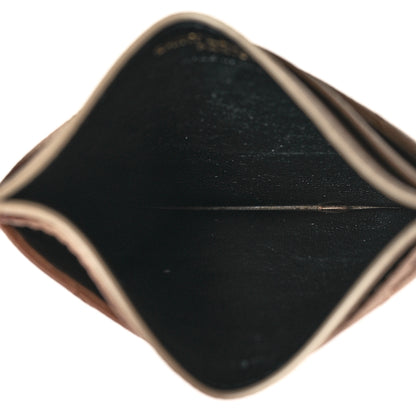 Saint Laurent Grain De Poudre Matelasse Chevron Monogram Credit Card Case Dark Beige 5 of 8