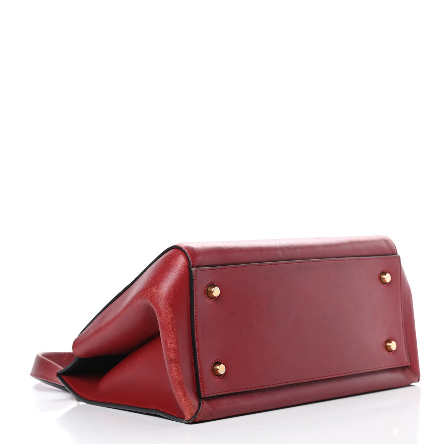 Smooth Calfskin Medium Edge Shoulder Bag Red