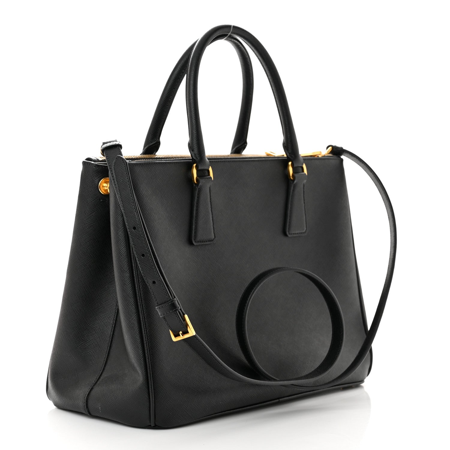 Prada Saffiano Medium Galleria Double Zip Tote Black 3 of 15