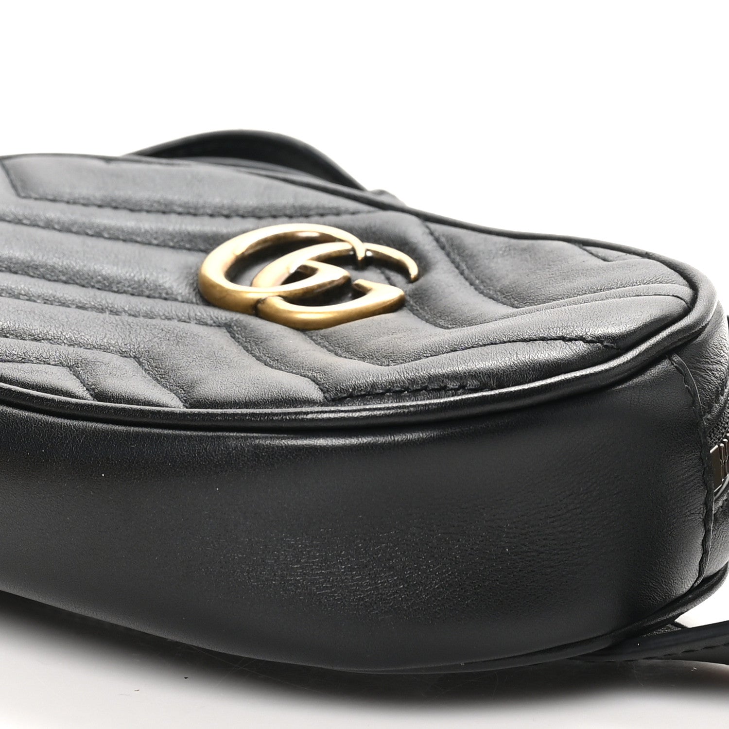 Gucci Calfskin Matelasse GG Marmont Belt Bag 75 30 Black 10 of 11