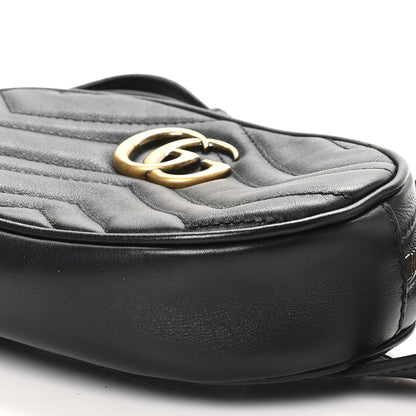 Gucci Calfskin Matelasse GG Marmont Belt Bag 75 30 Black 10 of 11