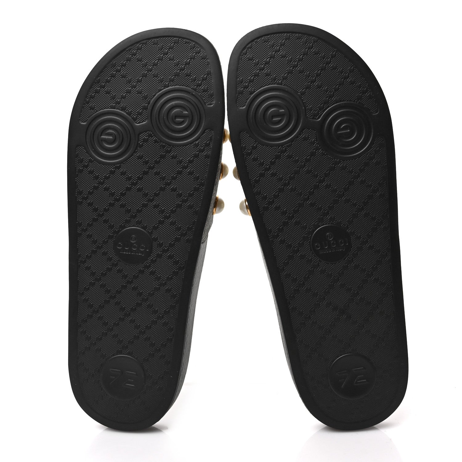 Gucci GG Supreme Monogram Pearls Slide Sandals 41 Beige 5 of 7