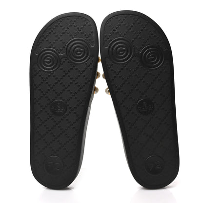 Gucci GG Supreme Monogram Pearls Slide Sandals 41 Beige 5 of 7