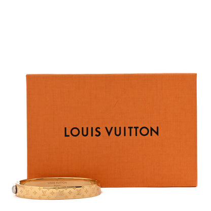 Louis Vuitton Brass Monogram Nanogram Cuff M Gold 6 of 6