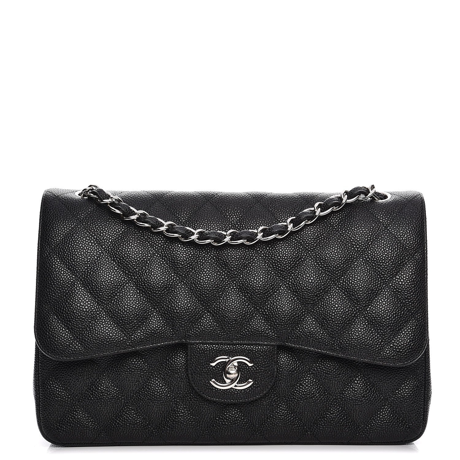 Chanel Caviar Quilted Jumbo Double Flap Black 1 of 8