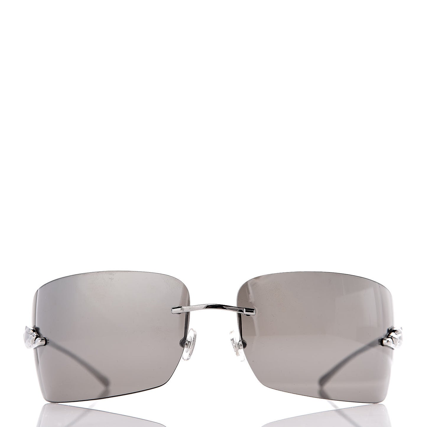 Panthere De Square Sunglasses Black Silver