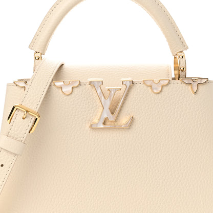 Louis Vuitton Taurillon Mother of Pearl Flowers Capucines BB Creme Nacre 7 of 11