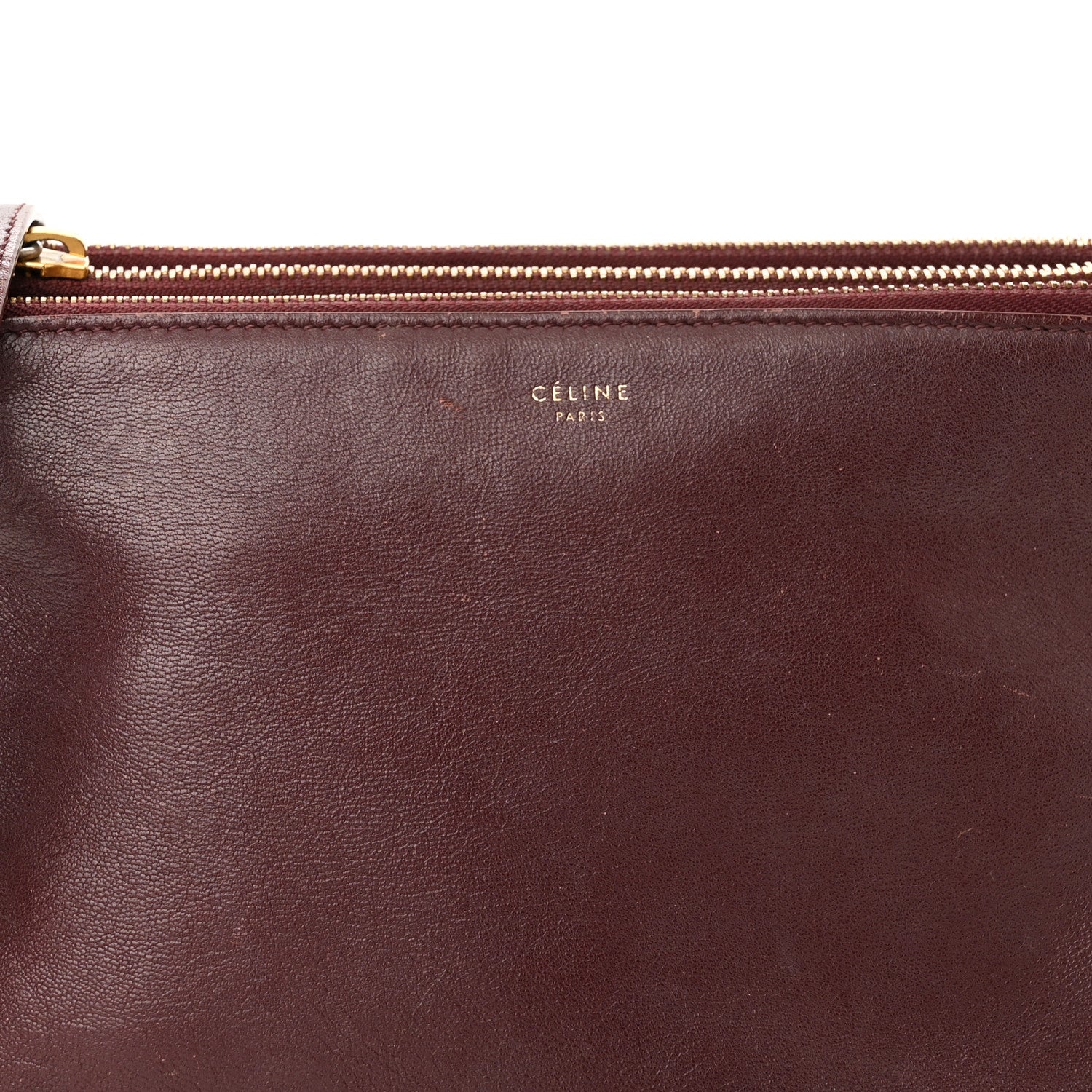 Celine Lambskin Large Trio Crossbody Bag Burgundy 10 of 14