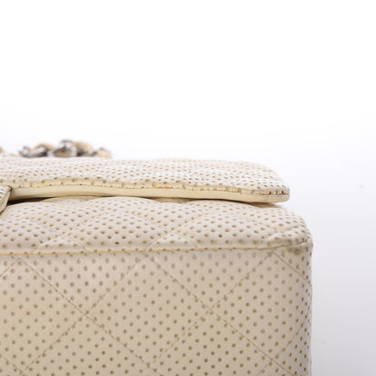 Chanel Lambskin Perforated Jumbo Single Flap White 11 of 15
