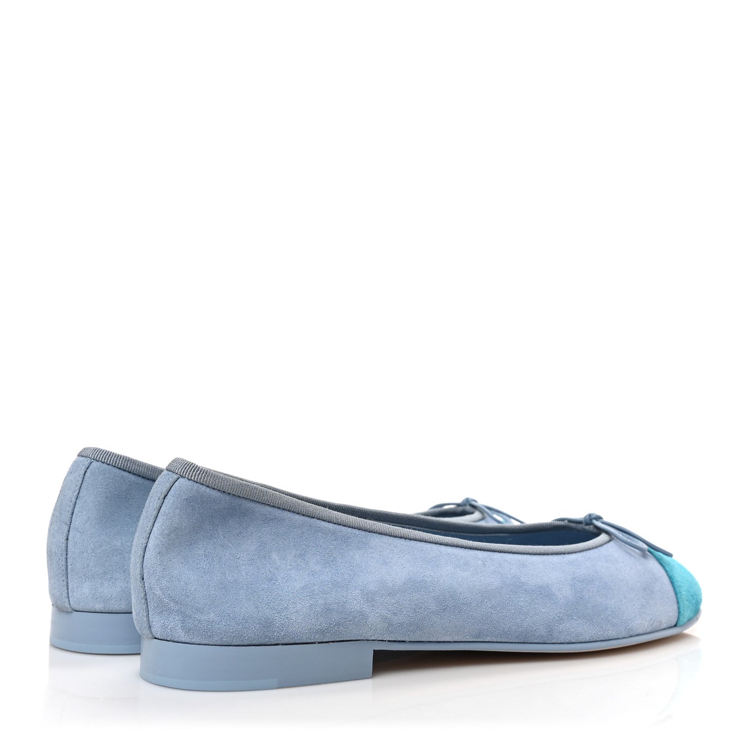 Suede Cap Toe CC Ballerina Flats 40.5 Light Blue Turquoise