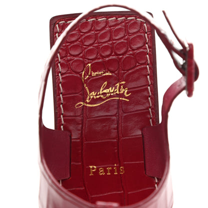 Christian Louboutin Calfskin Alligator Embossed Cubongo Flat Sandals 37.5 Persan 7 of 11