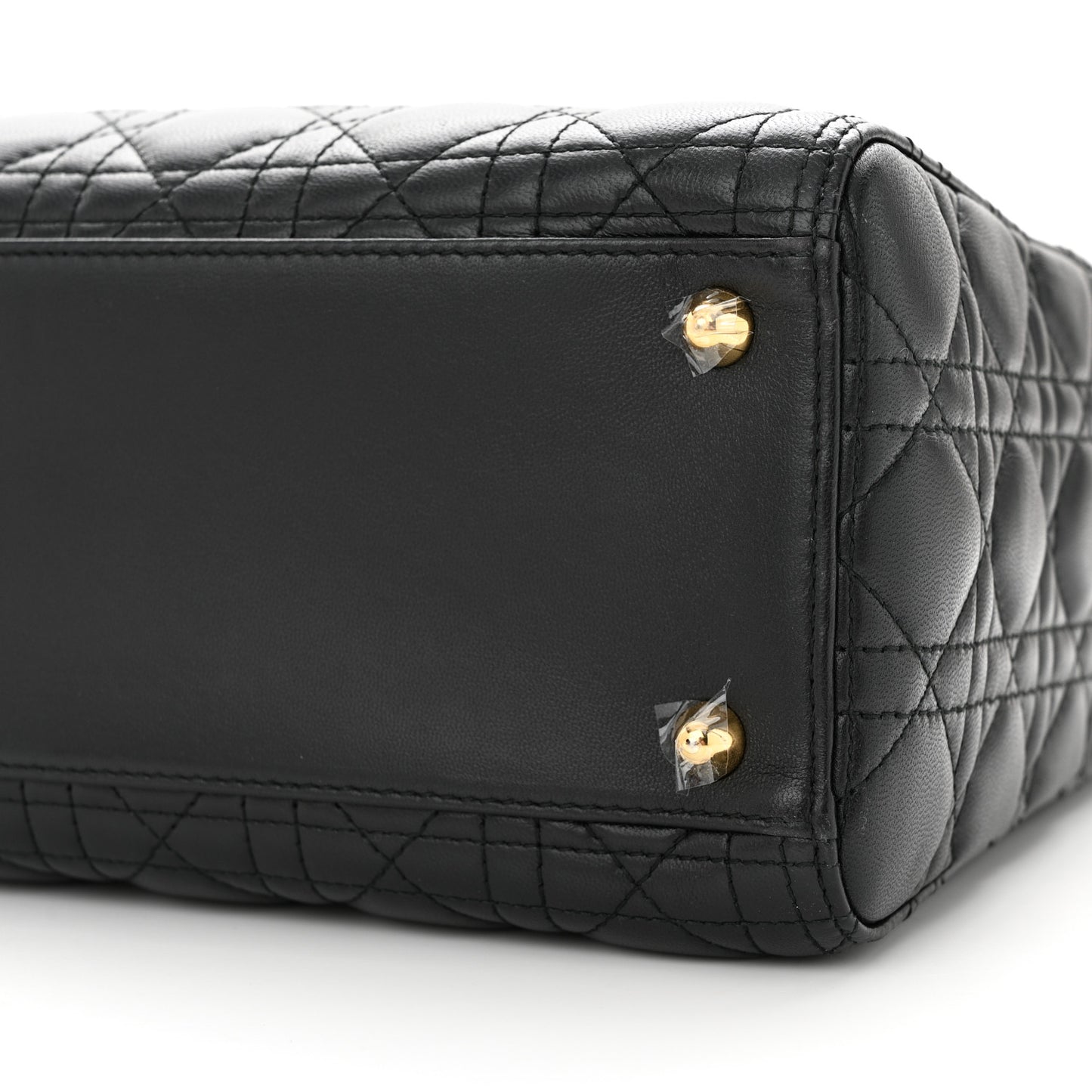 CHRISTIAN DIOR Lambskin Cannage Large Lady Dior Black