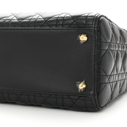 Christian Dior CHRISTIAN DIOR Lambskin Cannage Large Lady Dior Black 10 of 10