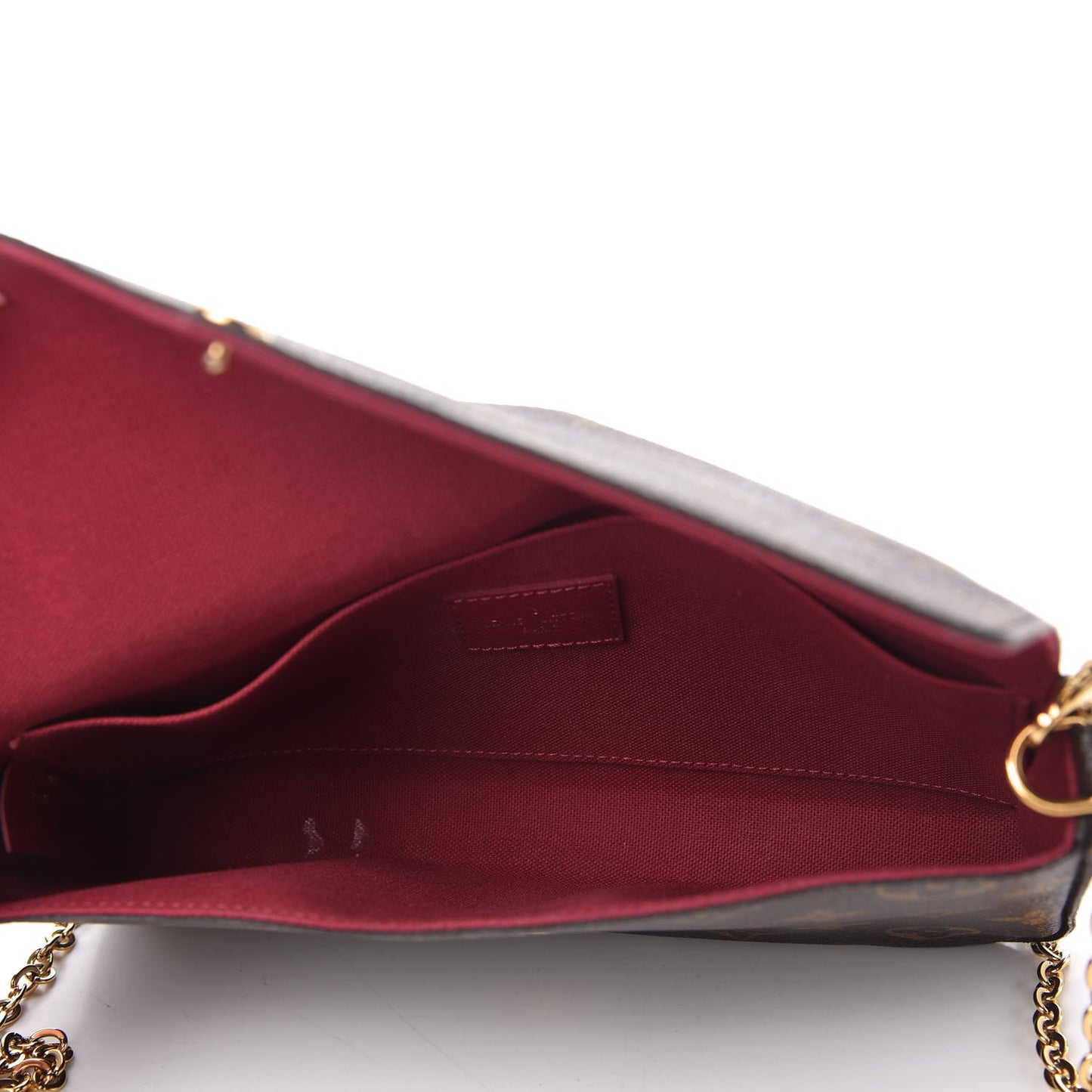 Monogram Pochette Felicie Chain Wallet Fuchsia