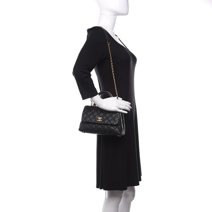 Chanel Caviar Lizard Embossed Quilted Mini Coco Handle Flap Black 2 of 10