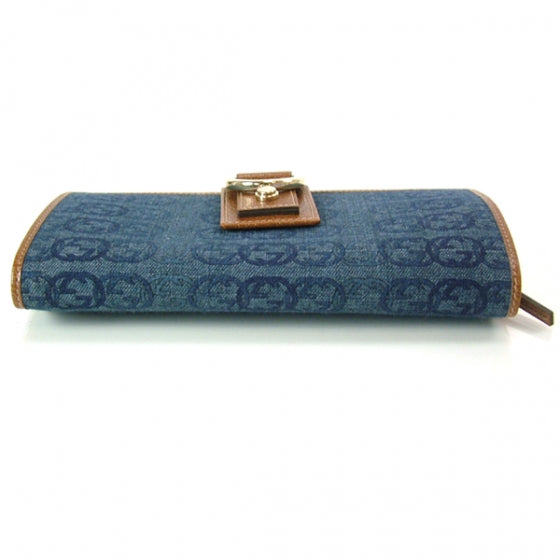 Denim GG Abbey Continental Wallet Brown