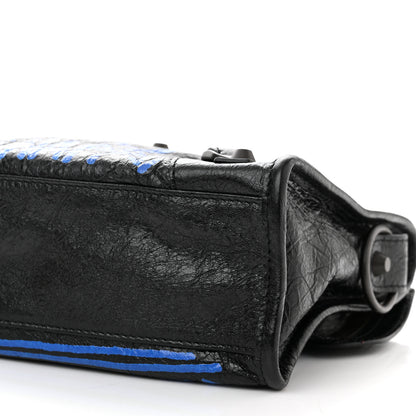 Balenciaga Agneau Arena Graffiti All Over Classic Hardware Mini City Black Bleu Violet 9 of 9