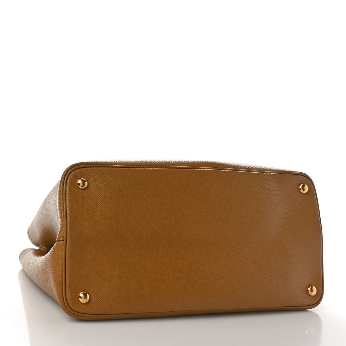 Saffiano Cuir Large Double Bag Caramel Fuoco
