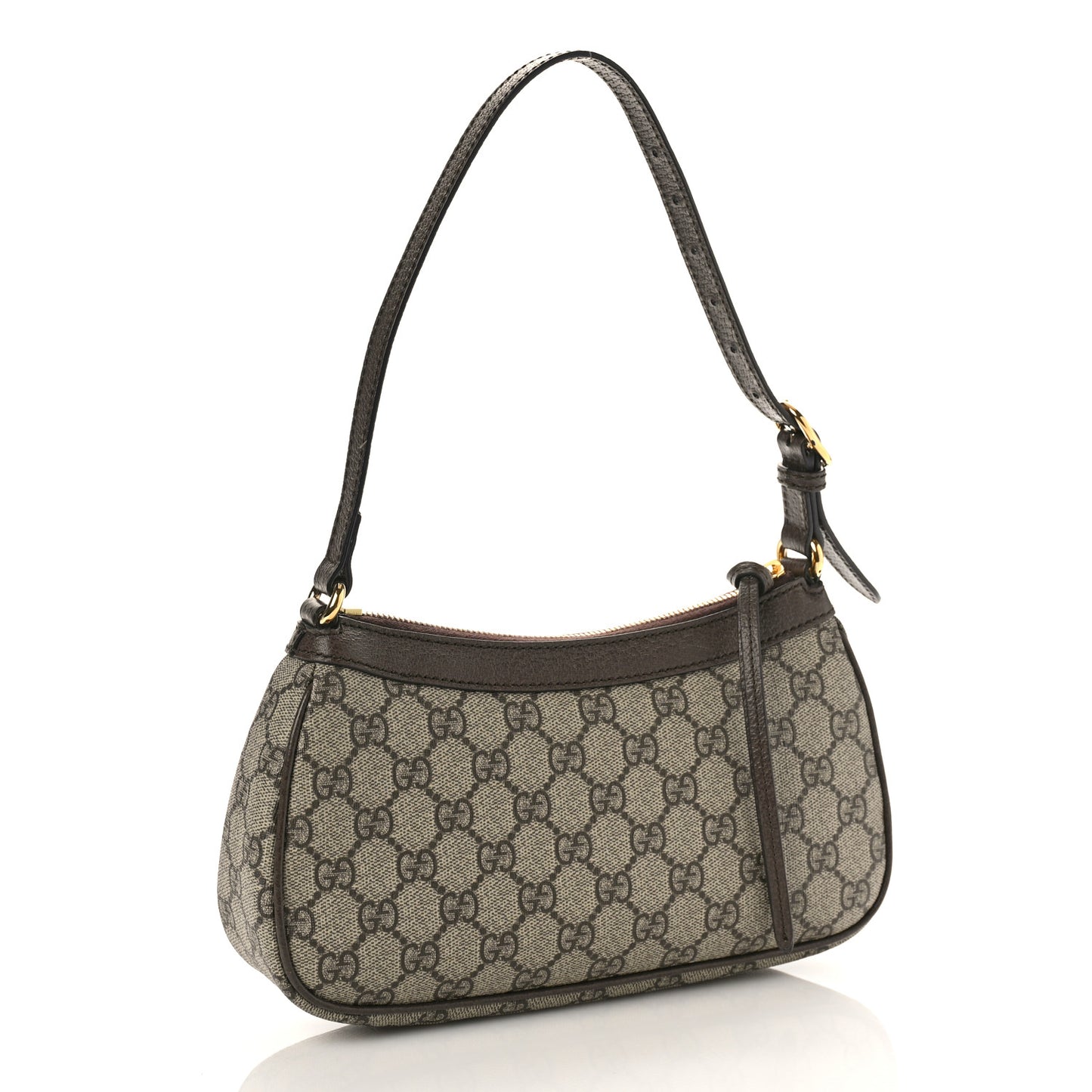 GG Supreme Monogram Textured Dollar Calfskin Small Ophidia Hobo Beige Ebony New Acero