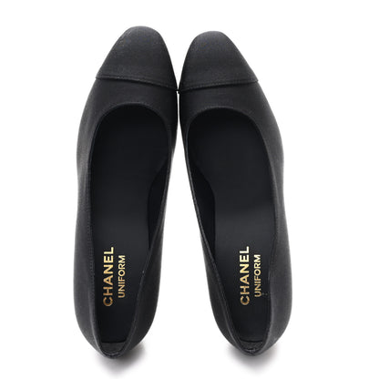 Chanel Grosgrain Cap Toe Uniform Pump 39 Black 2 of 11