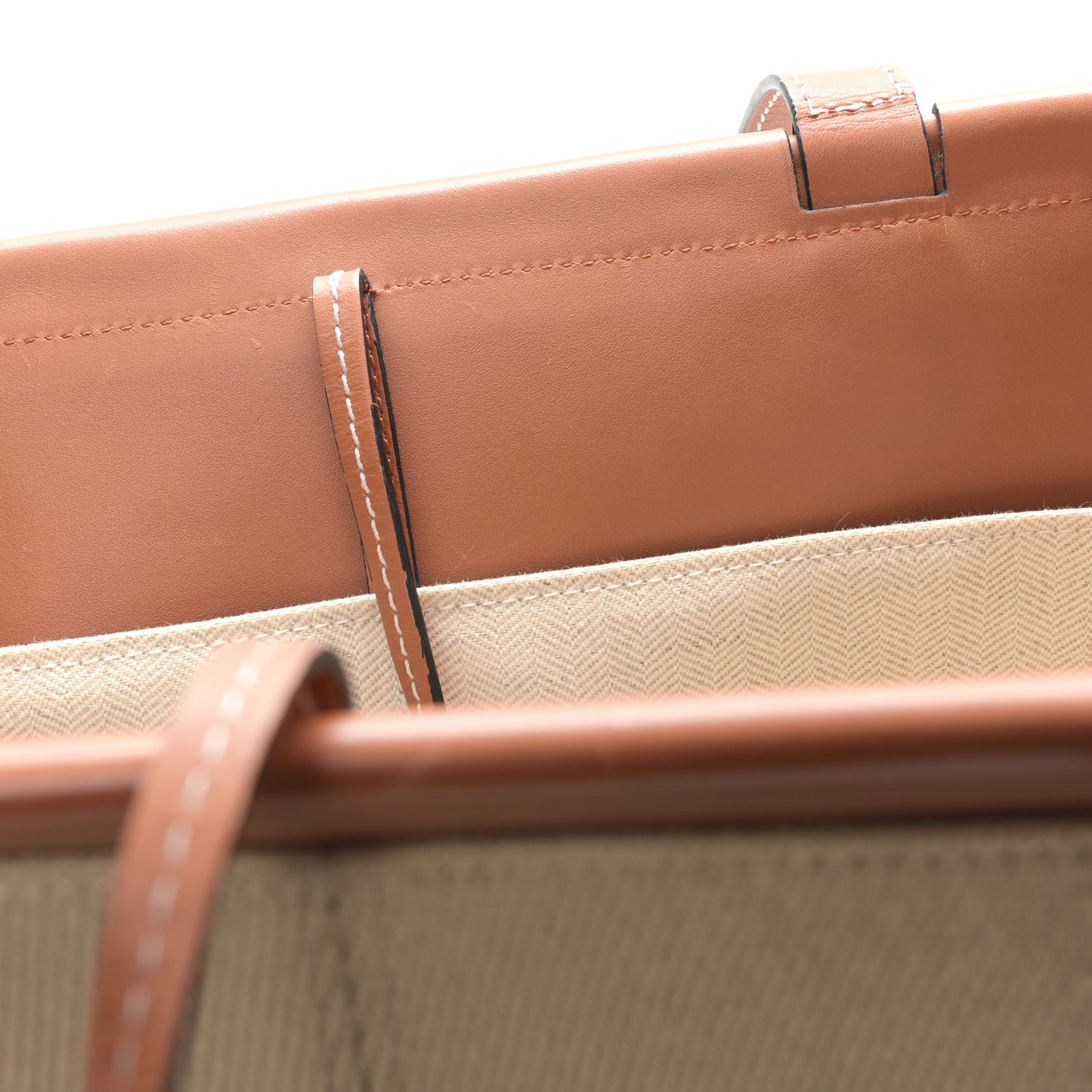 Canvas Calfskin Cushion Tote Natural