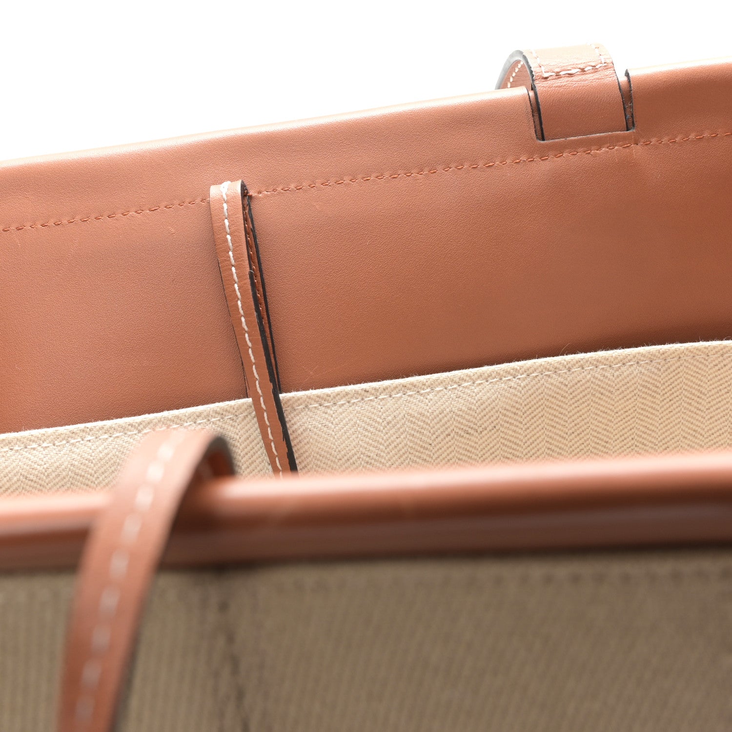 Loewe Canvas Calfskin Cushion Tote Natural 10 of 12
