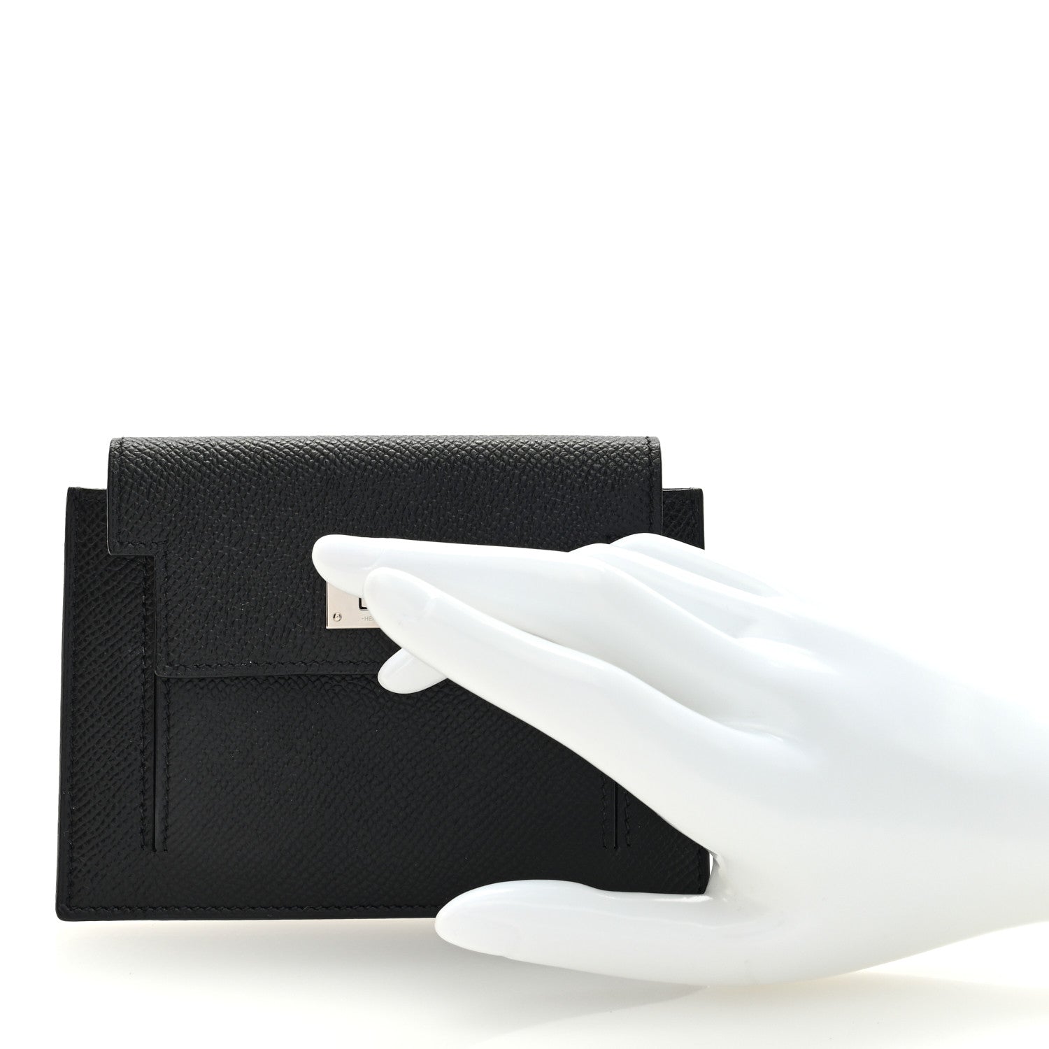Hermes Epsom Kelly Pocket Compact Wallet Black 2 of 7