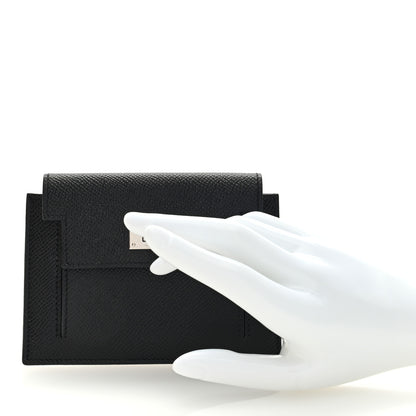 Hermes Epsom Kelly Pocket Compact Wallet Black 2 of 7