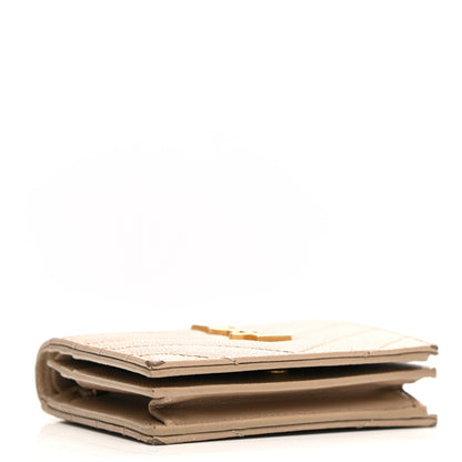 Saint Laurent Grain De Poudre Matelasse Chevron Monogram Card Case Nude Powder 4 of 11