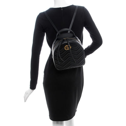 Gucci Calfskin Matelasse GG Marmont Backpack Black 2 of 7