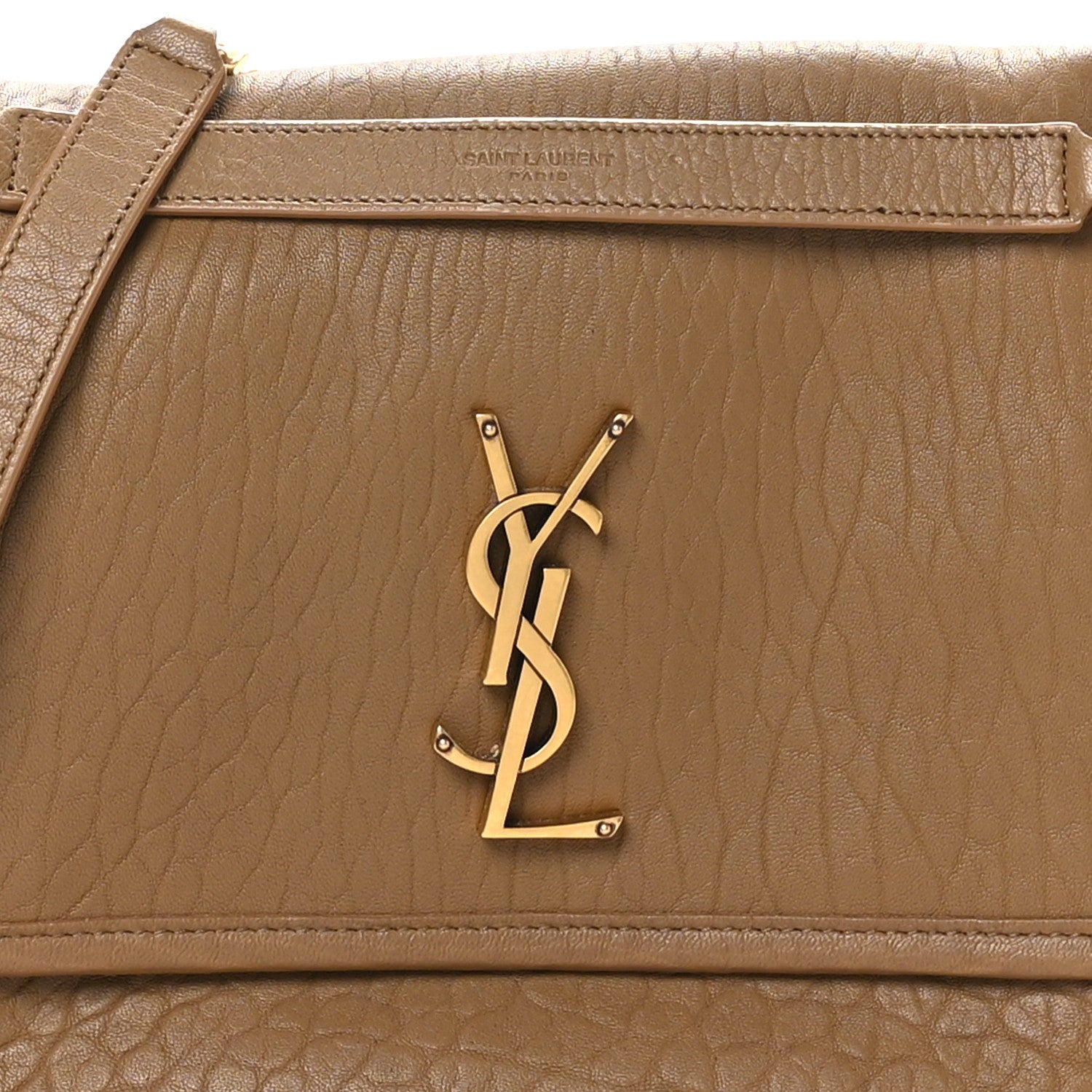 Saint Laurent Grained Lambskin Monogram Medium Niki Chain Satchel Dark Cork 8 of 10
