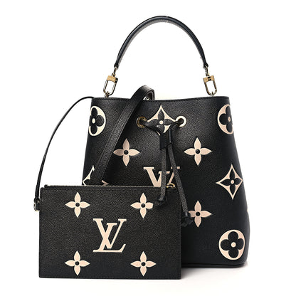 Louis Vuitton Empreinte Monogram Giant Neonoe MM Black Beige 1 of 8