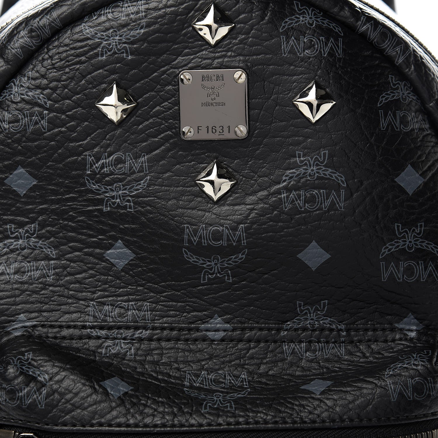 MCM Visetos Studded Small Stark Backpack Black 8 of 15