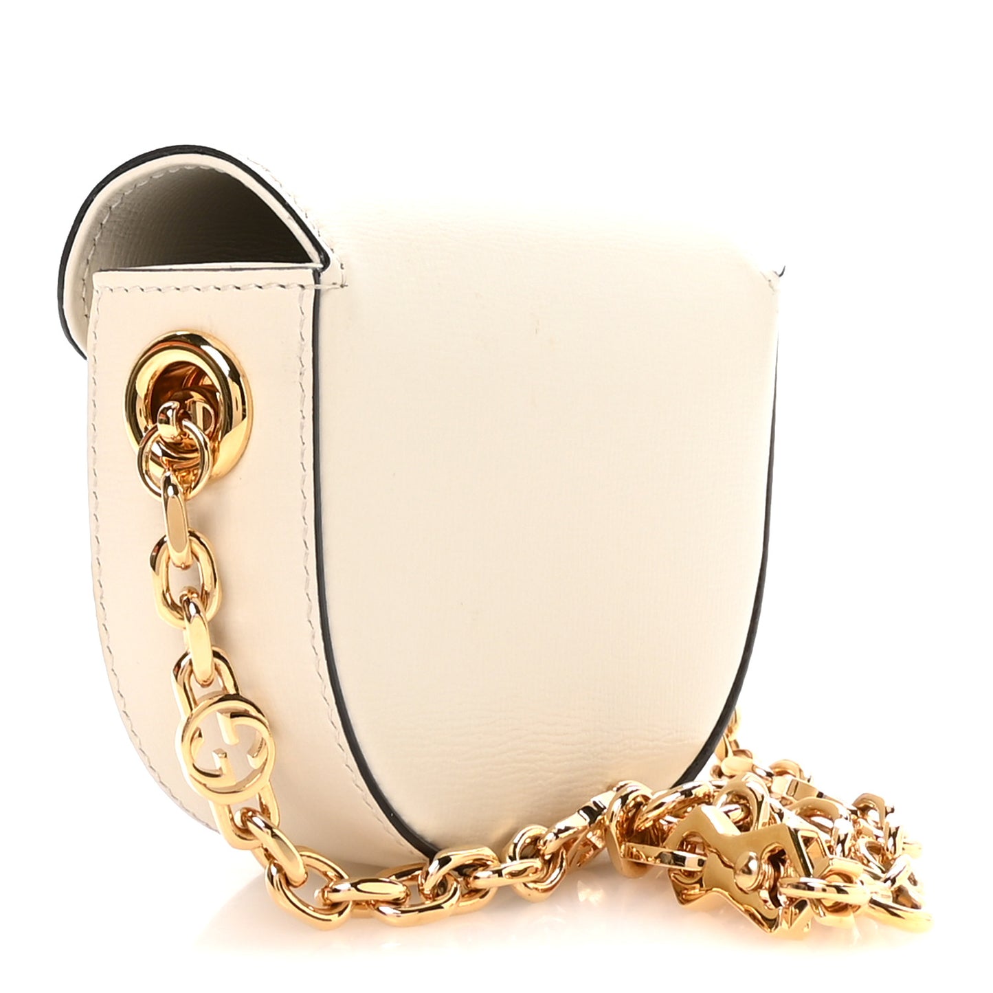 Azalea Calfskin Crystal GG Monogram Mini Horsebit 1955 Waist Bag Mystic White