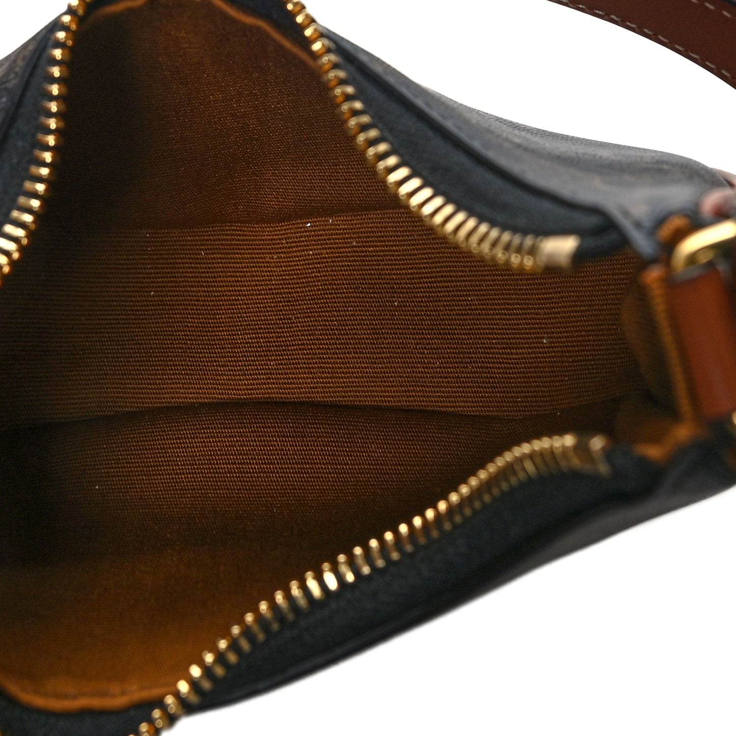 Canvas Calfskin Mini Ava Triomphe Shoulder Bag Tan