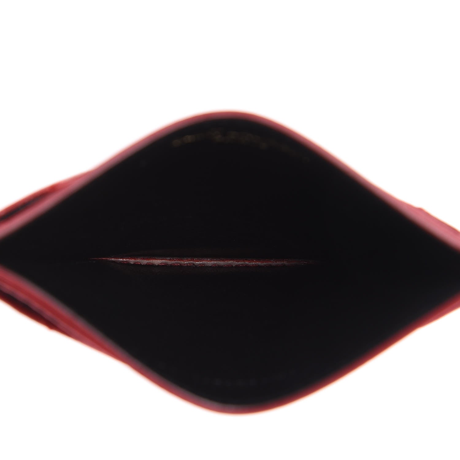 Saint Laurent Grain De Poudre Matelasse Chevron Monogram Credit Card Case New Red 5 of 8