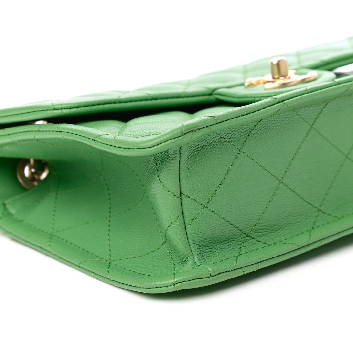 Caviar Quilted Medium Sweet Classic Flap Green