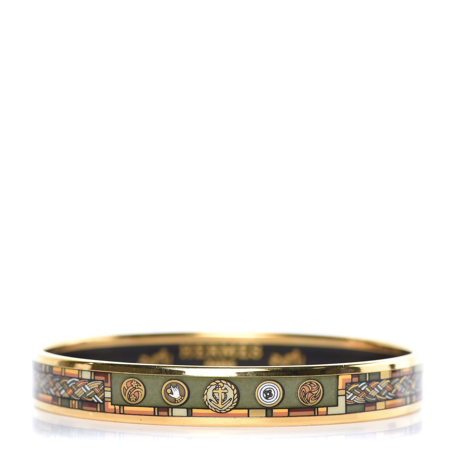 Hermes Enamel Printed Narrow Bracelet 70 1 of 5