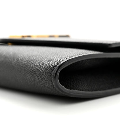 Saint Laurent Grain de Poudre Uptown Chain Wallet Black 10 of 12