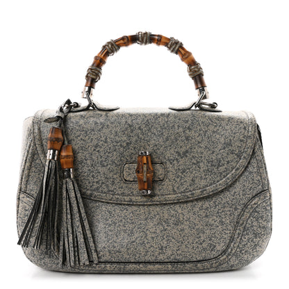 Gucci Calfskin Large New Bamboo Top Handle Bag Light Grey 1 of 10