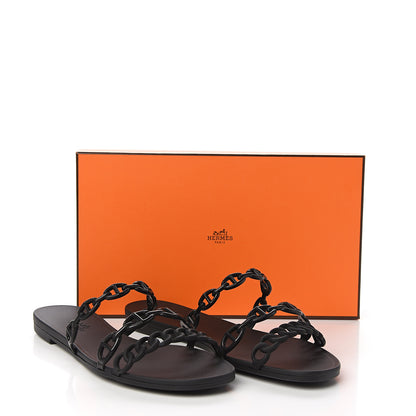 Hermes Rubber Chaine d'Ancre Rivage Sandals 39 Black 8 of 8