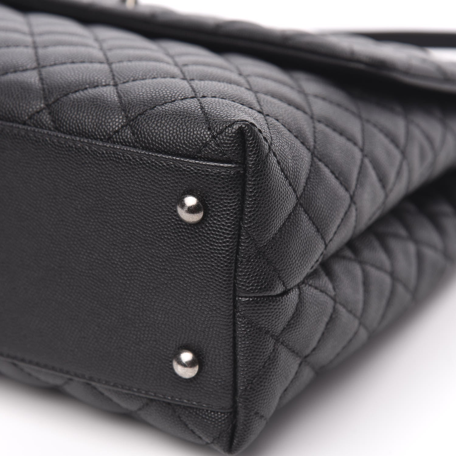 Chanel Caviar Lizard Quilted Large Coco Handle Flap Black 9 of 11