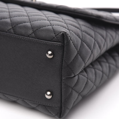 Chanel Caviar Lizard Quilted Large Coco Handle Flap Black 9 of 11
