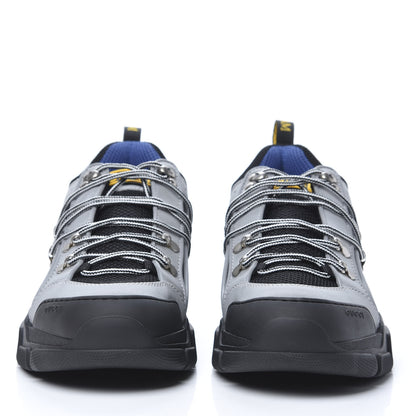 Gucci X SEGA Mesh Technical Canvas Calfskin Reflective Mens Flashtrek Sneakers 9.5 Silver Black 2 of 8