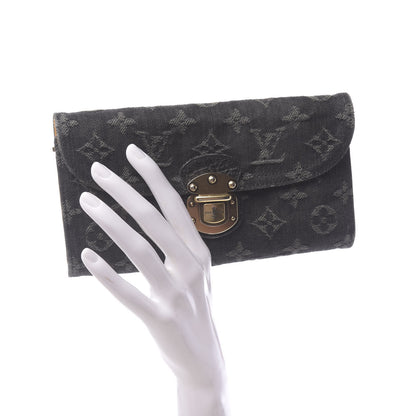 Louis Vuitton Denim Amelia Wallet Black 2 of 8