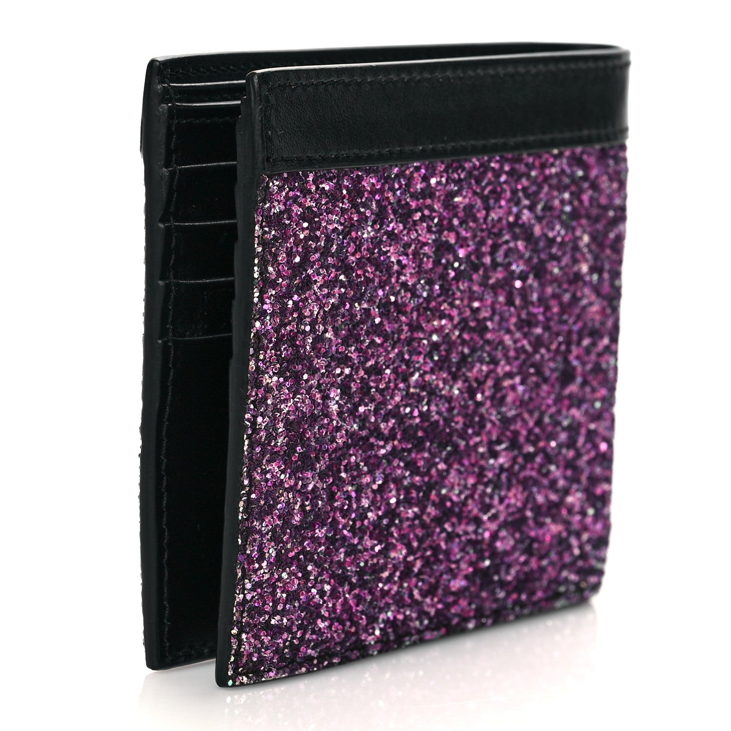 Saint Laurent Calfskin Sequin Bifold Wallet Pink 3 of 7