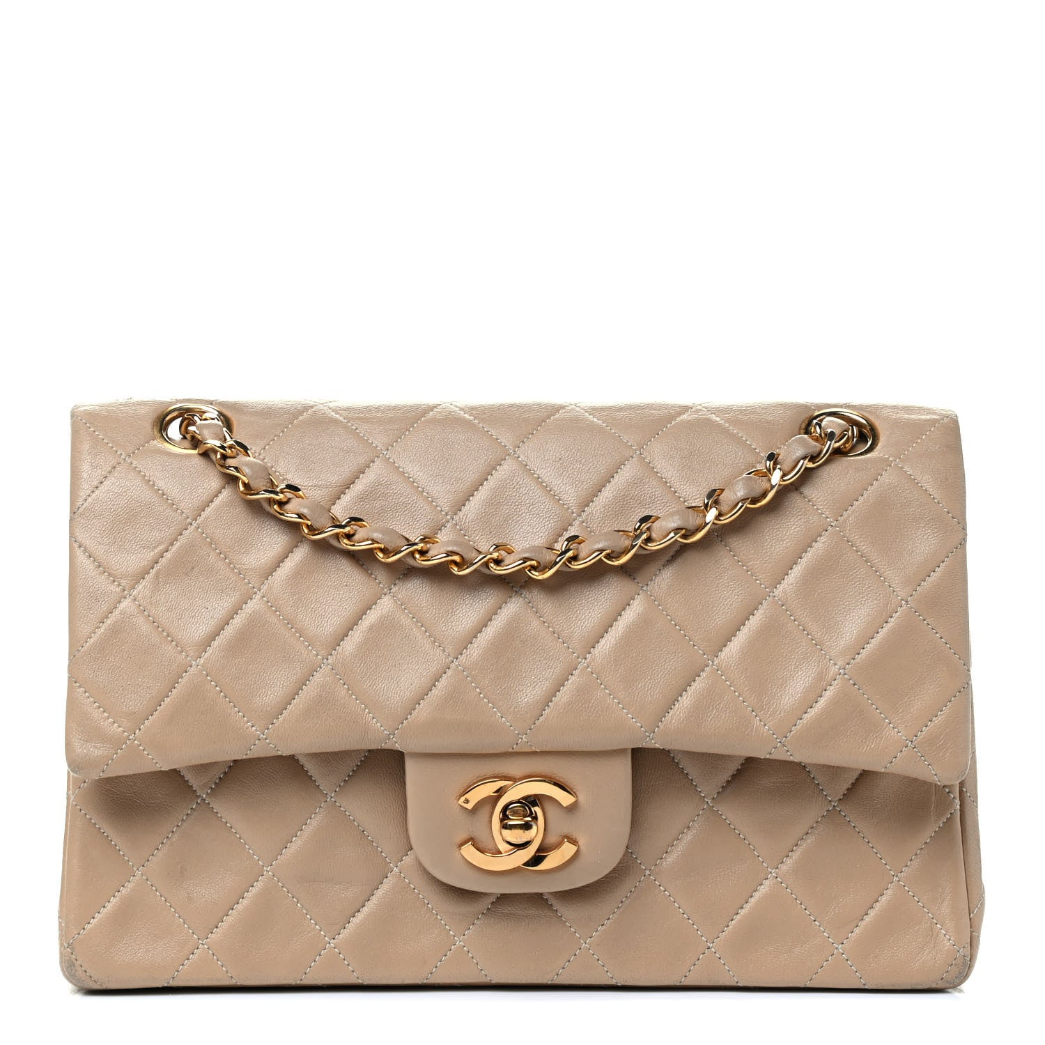 Chanel Lambskin Quilted Small Double Flap Beige 1 of 14
